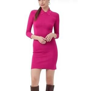 Trina Turk Bookish Collared Minidress Trina Pink Small NWT